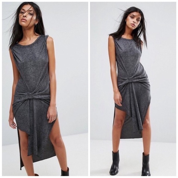 Allsaints Riviera Devo Dress Maxi Gray Size 4 - Picture 1 of 8